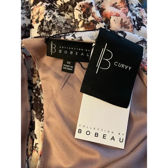 Bobeau Jude Plus Size Printed Flare Sleeve Dress Multi Color Floral Size 1X NWT - Picture 8 of 11